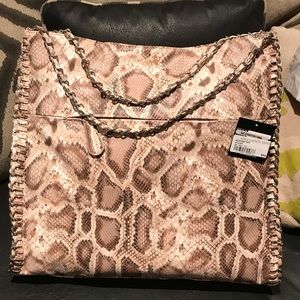 Large New Snakeskin look and chain Tote purse